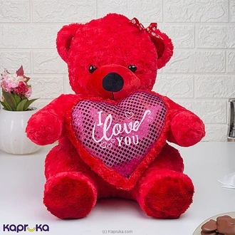 Red Love Bear With Heart Pillow 1.3ft approx Buy Best Sellers Online for specialGifts
