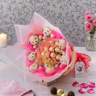 You Make My Dreams Bouquet Ferrero Chocolates With Teddy For Her  Online for none