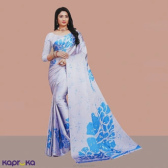Blue Petal Satin Silk Saree Buy Islandlux Online for specialGifts