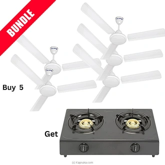 Buy 5 KELANI CEILING FAN -WHITE + Free Sanford 2 Burner Stainles  Online for none