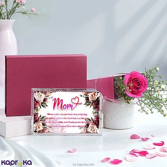 Elegant Gift Combo - Pink Rose And Crystal Message Plaque  Online for none