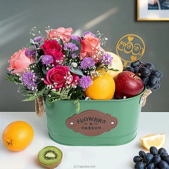 Bloom  Bounty Combo with Fresh Fruits and Flowers Buy Best Sellers Online for specialGifts