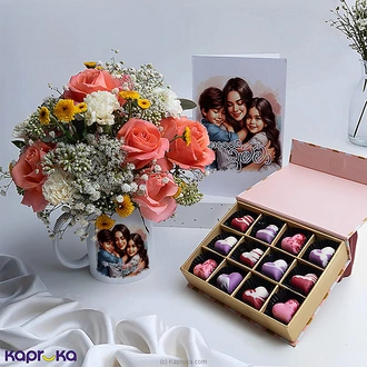 Adarei Amma Love Bloom Gift Set With Pink Roses Mug Arrangement  Online for none