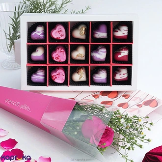 Rosé Cocoa Mood Combo Gift with A Single Rose And 15 Pieces Chocolate Box Buy Gift Sets Online for specialGifts