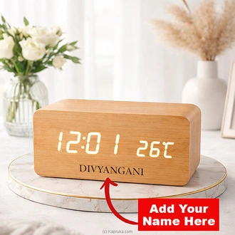 Personalized Wooden Alarm Clock - Digital Clock Buy personalized gifts Online for specialGifts