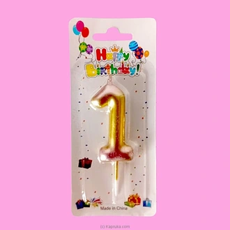 Number 1 Candle For Birthday, Anniversary, Cake Topper - Gold And Pink Color Gradient Buy candles Online for specialGifts