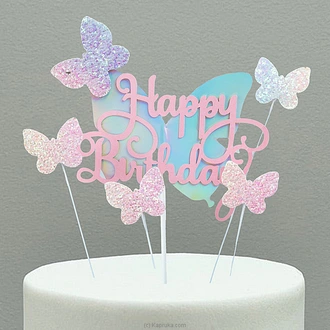 Butterfly Happy Birthday Cake Topper Pink Buy party Online for specialGifts