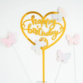 Multicolor Butterflies Heart Shape Cake Topper Buy party Online for specialGifts