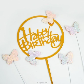 Multicolor Butterflies With Ripple Round Cake Topper Buy party Online for specialGifts