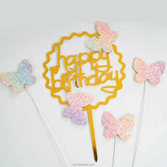 Multicolor Butterflies Round Cake Topper With Simple Letters Buy Best Sellers Online for specialGifts