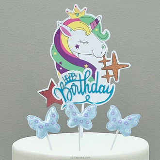 Unicorn With Butterflies Cake Topper Buy party Online for specialGifts