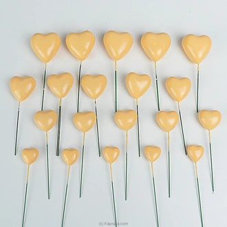 Heart Shaped Cake Toppers - Yellow Buy party Online for specialGifts