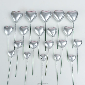 Heart Shaped Cake Toppers - Silver Buy party Online for specialGifts
