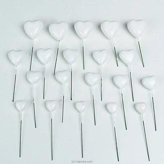 Heart Shaped Cake Toppers - White Buy party Online for specialGifts