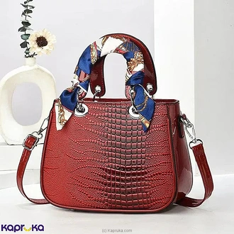 Helga Crocodile Pattern Top Handle Shoulder Bag Red Buy diwali Online for specialGifts