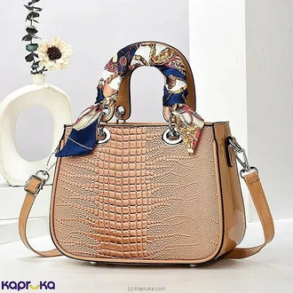 Helga Crocodile Pattern Top Handle Shoulder Bag Beige Buy Fashion | Handbags | Shoes | Wallets and More at Kapruka Online for specialGifts