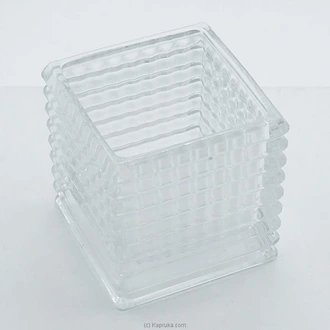 Linear Grid Glass Cube - 3.5 Inch  Online for none