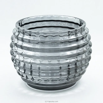 Ribbed Charcoal Globe Vase - 4.5 Inch  Online for none