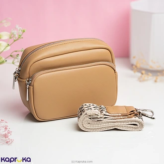 Rihana Women`s Crossbody Bag, Small Shoulder Bag With Wide Strap, Zipper And Removable Shoulder Strap Khaki Buy Fashion | Handbags | Shoes | Wallets and More at Kapruka Online for specialGifts