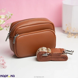 Rihana Women`s Crossbody Bag, Small Shoulder Bag With Wide Strap, Zipper And Removable Shoulder Strap Brown Buy Fashion | Handbags | Shoes | Wallets and More at Kapruka Online for specialGifts