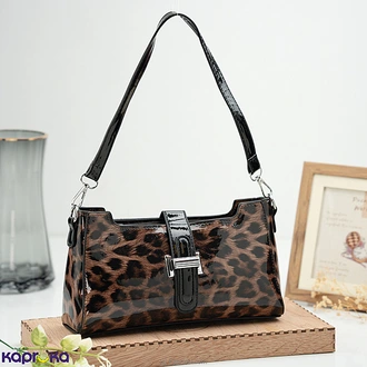 Africa High Fashion Luxury Leopard Print Patent Leather Shoulder  Online for none