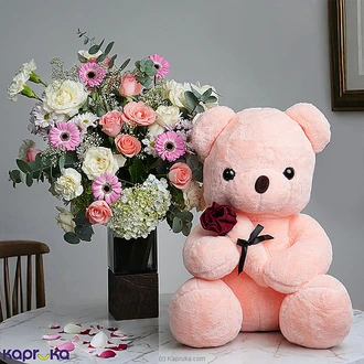 Rosn#233; Embrace Gift Set With Pink And White Roses And A Plush  Online for none