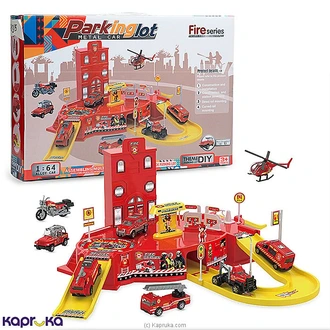 DIY Fire Rescue Parking Lot Playset - 1:64 Metal Alloy Car Series Buy Childrens Toys Online for specialGifts