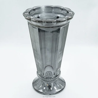 Premium Classic Etched Pedestal Vase - Transparent 9 Inch  Online for none