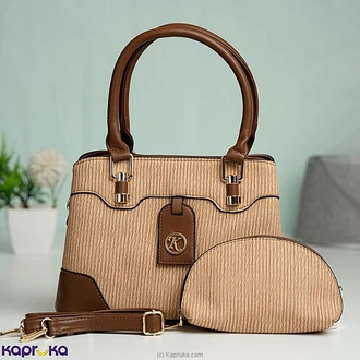 Gold Crest Signature Tote PU Leather Fashion Handbag Khaki  Online for none