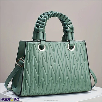 Chevron Charm Fashion Tote Green Handbag  Online for none