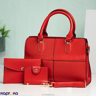Quadrant Design Four-Panel Fashion Handbag Red Buy valentine Online for specialGifts