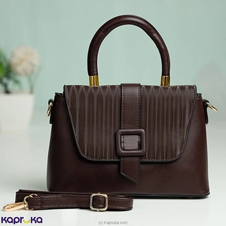 Belle Buckle Fashion Satchel Handbag Dark Brown  Online for none