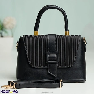 Belle Buckle Fashion Satchel Handbag Black  Online for none