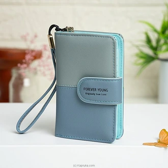 Women`s Short Wallet - Blue With Gray Two Tone  Online for none
