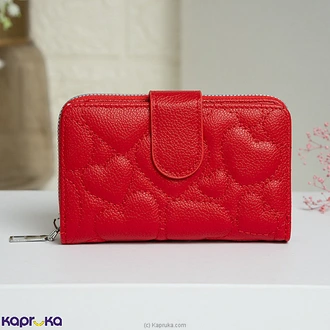 Elira Heart-Stitch Compact Wallet Red Buy mother Online for specialGifts