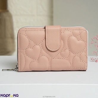 Elira Heart-stitch Compact Wallet Pink  Online for none