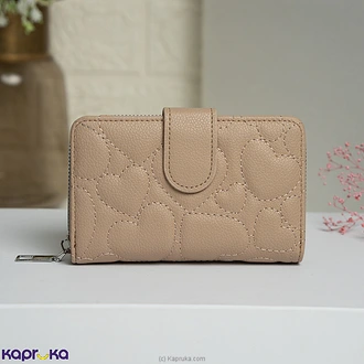 Elira Heart-Stitch Compact Wallet Apricot Buy mother Online for specialGifts