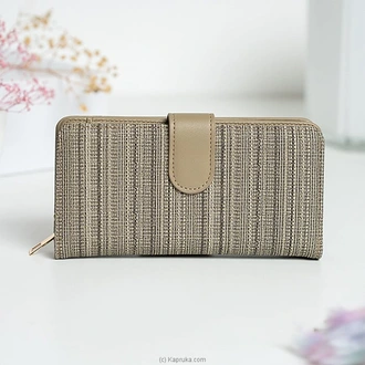 Lyra Textured Stripe Zip Wallet- Green  Online for none