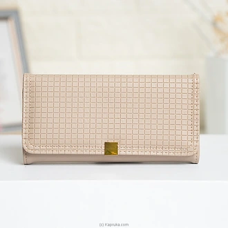 Rhea Geo Texture Fold Wallet Apricot  Online for none