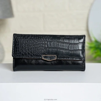 Zerina Luxe Croc Clutch Wallet Black  Online for none