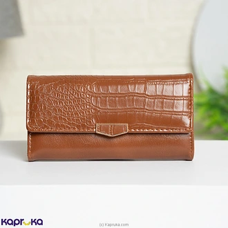 Zerina Luxe Croc Clutch Wallet Brown  Online for none