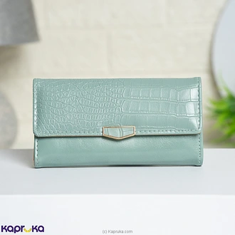 Zerina Luxe Croc Clutch Wallet Green  Online for none