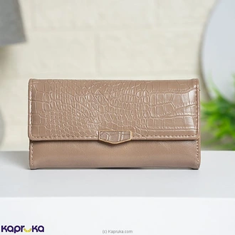 Zerina Luxe Croc Clutch Wallet Apricot  Online for none