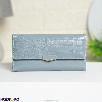 Zerina Luxe Croc Clutch Wallet Blue  Online for none