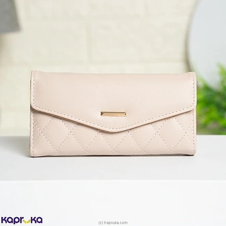 Diamond Grace Quilted Wallet Beige  Online for none
