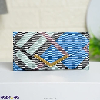 Verde Luxe Chevron Clutch Dark Blue Buy diwali Online for specialGifts