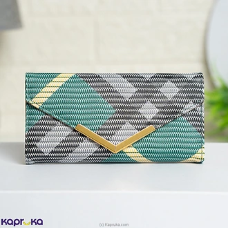 Verde Luxe Chevron Clutch Green  Online for none