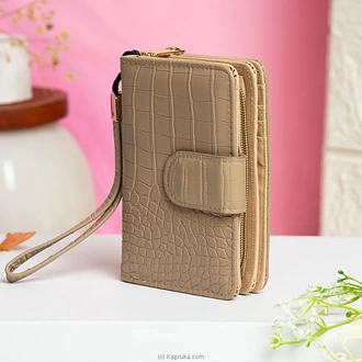 Croco Textured Wallet Apricot Buy lover Online for specialGifts