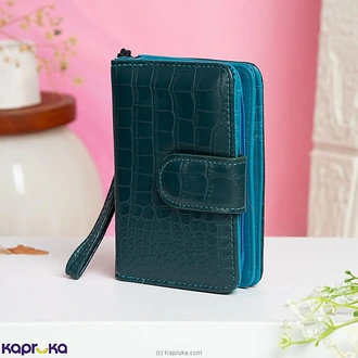 Croco Textured Wallet Blue Buy Fashion | Handbags | Shoes | Wallets and More at Kapruka Online for specialGifts