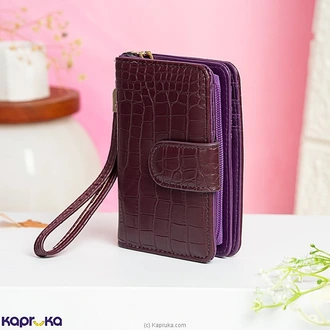 Croco Textured Wallet Purple  Online for none